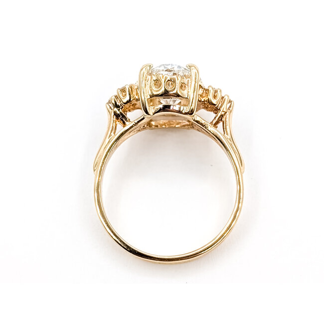 Ring Engagement 3.09ct Oval Lab Grown Diamond VS1 G IGI: 757528144 .16ctw Round Diamonds 14ky 3.67g sz7 124020150