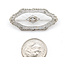 Brooch Filigree Kampfer Glass .035ct Round Diamond 14kw 1.4x.6" 4.15g 226030057