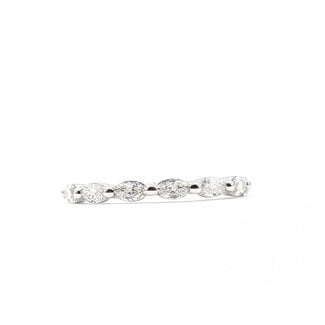 Ring East/West 0.50ctw Marquise Lab Grown Diamonds 14kw 1.8mm Sz7 2.07g 126040093