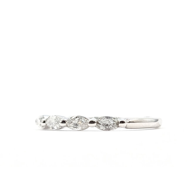 Ring East/West 0.50ctw Marquise Lab Grown Diamonds 14kw 1.8mm Sz7 2.07g 126040093