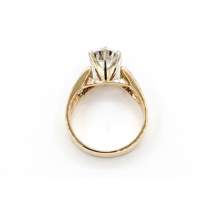 Ring Engagement Burnished 2.02ct Round Lab Grown Diamond IGI Report: 769662651 VS1 F 0.7ctw Diamonds 14ky 6mm Sz7 5.65g 126038025