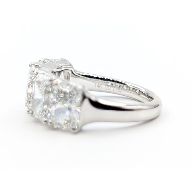 Ring 5-Stone 5.00ctw Radiant Lab Grown Diamonds 14kw 2.5mm Sz7 6.26g 126040009