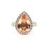 Ring Cocktail Halo 1.08ctw Round Diamonds 3.72ct Peachy Pink Morganite 14kr 20mm Sz7.5 5.7g 126040099