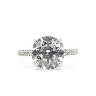 Ring Engagement 4.01ct Round Lab Grown Diamond IGI Report: LG749586414 14kw 2.2mm Sz7 4.28g 126048002