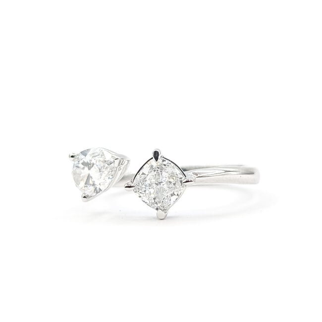 Ring Toi Et Moi 1.50ctw Pear & Cushion Lab Grown Diamonds 14kw 2.4mm Sz7 2.76g 126040037