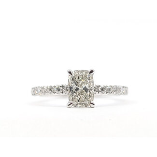 Ring Engagement Hidden Halo 0.90ct Elongated Cushion Lab Grown Diamond 1.25ctw Lab Grown Diamonds 14kw 1.9mm Sz7 2.57g 126040041