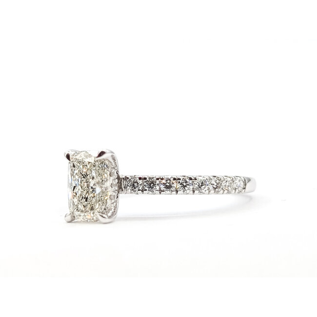 Ring Engagement Hidden Halo 0.90ct Elongated Cushion Lab Grown Diamond 1.25ctw Lab Grown Diamonds 14kw 1.9mm Sz7 2.57g 126040041