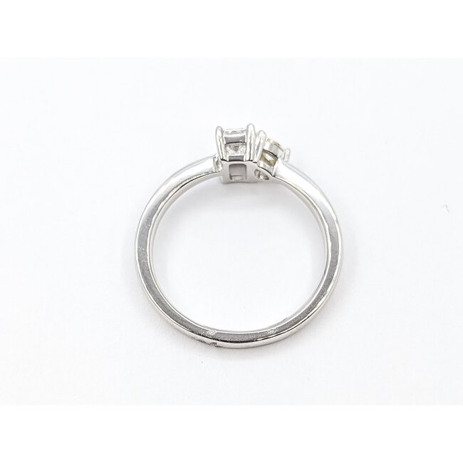 Ring Toi Et Moi 0.50ctw Emerald & Pear Lab Grown Diamonds 14kw 2.2mm Sz7 3.05g 126040031