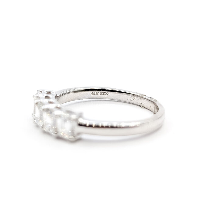 Ring 5-Stone 1.00ctw Emerald Lab Grown Diamonds 14kw 2.2mm Sz6.75 2.94g 126040098