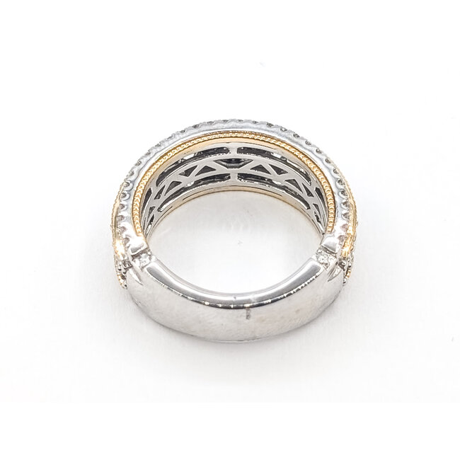 Ring 3-Row Milgrain 2.00ctw Round Lab Grown Diamonds 14k two-tone 8mm Sz6.75 10.36g 126040010