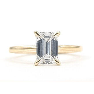 Ring Engagement Solitaire 1.50ct Emerald Cut Lab Grown Diamond 14ky 2mm Sz7 2.95g 126070017