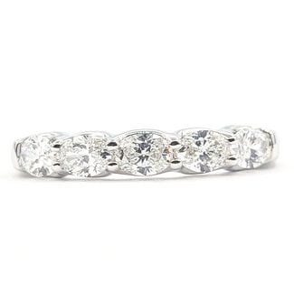 Ring East/West 5-Stone 2.00ctw Oval Lab Grown Diamonds 14kw 2mm Sz7 5.07g 126040096