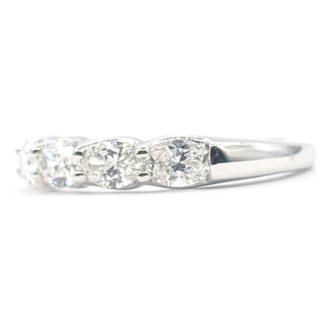 Ring East/West 5-Stone 2.00ctw Oval Lab Grown Diamonds 14kw 2mm Sz7 5.07g 126040096