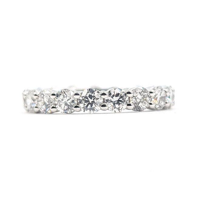 Ring Bridal Eternity 3ctw Round Lab Grown Diamonds 14kw 3.5mm Sz7 3.61g 126070011