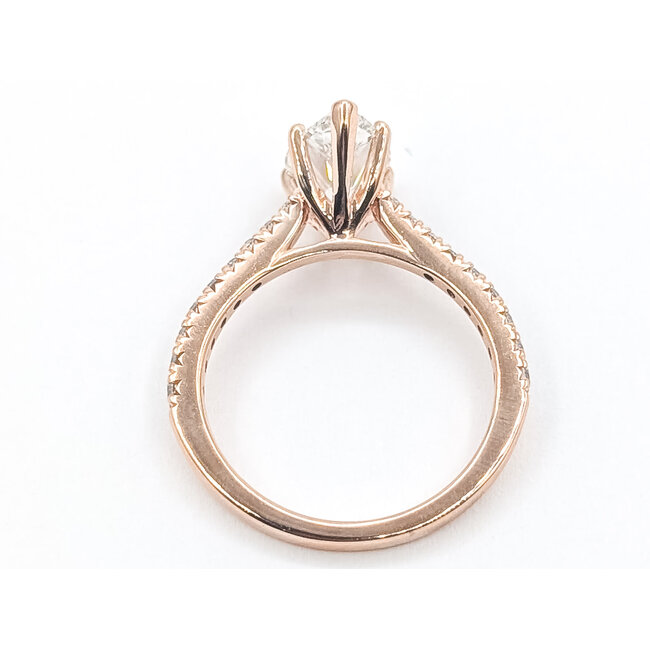 Ring Engagement Cathedral 1.55ct Pear Lab Grown Diamond IGI Report: 733530761 VVS2 F 0.33ctw Diamonds 14kr 2mm Sz6.5 2.85g 126038010