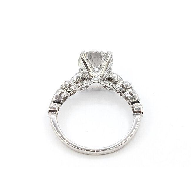 Ring Milgrain 2.05ct Round Lab Grown Diamond IGI Report: 763640836 VVS2 F Bezel Set .25ctw Round Diamonds 14kw 2.2mm 2.7g 2.7g 125060088