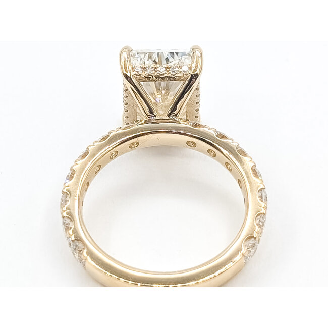 Ring Engagement 6.09ct Radiant Lab Grown Diamond IGI Report: LG717542256 14ky 3.2mm Sz7.5 6.75g 126048003