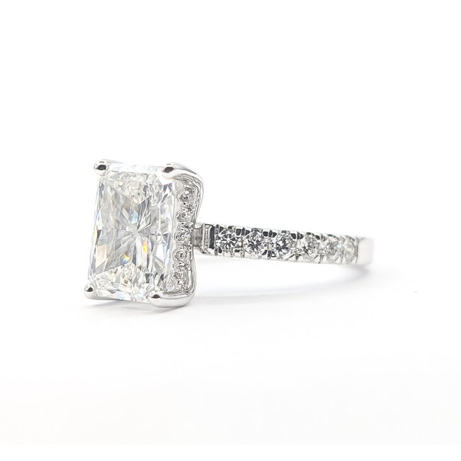 Ring Engagement 3.00ct Radiant Lab Grown Diamond .50ctw Lab Grown Diamonds 14kw 2.6mm Sz7 4.98g 126040015
