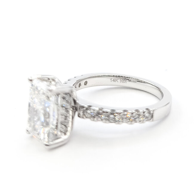 Ring Engagement 3.00ct Radiant Lab Grown Diamond .50ctw Lab Grown Diamonds 14kw 2.6mm Sz7 4.98g 126040015