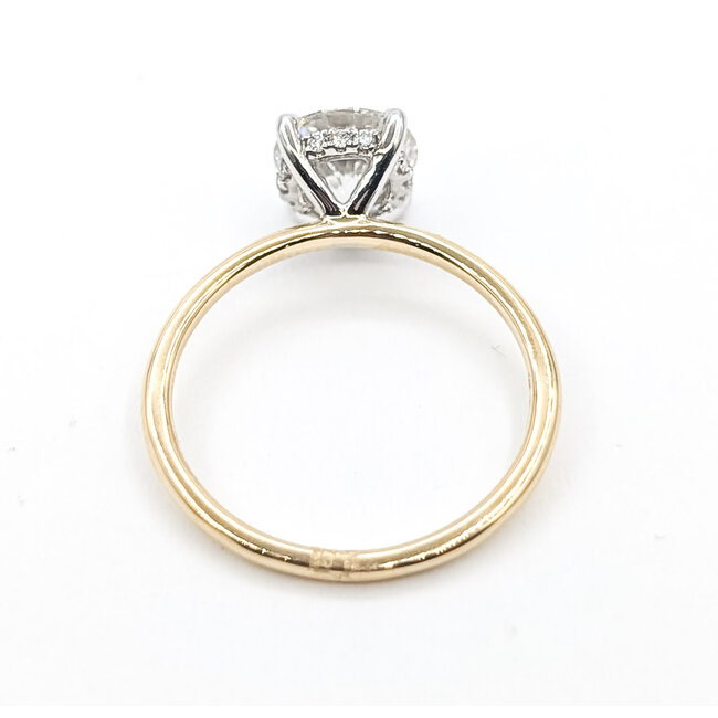 Ring Toi Et Moi 1.00ctw Emerald & Heart Lab Grown Diamonds 14ky 1.5mm Sz7 2.13g 126040043