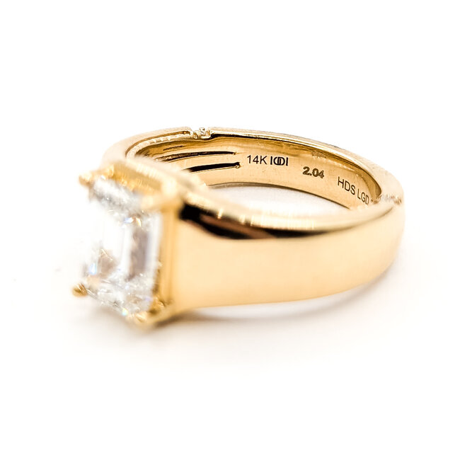 Ring Bridal Set Contour 2.00ct Emerald Lab Grown Diamond 2.50ctw Lab Grown Diamonds 14k two-tone 8mm Sz6.5 13.01g 126040012