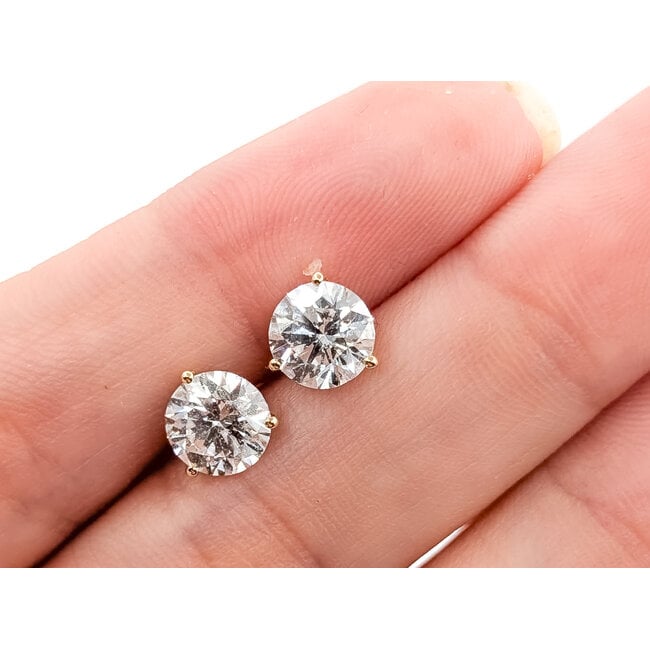 Earrings Stud 2ctw Round Lab Grown Diamonds IGI Cert 14KY 125110044