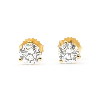 Earrings Stud 1.5ctw Round Lab Grown Diamonds IGI Cert 14KY 125110042
