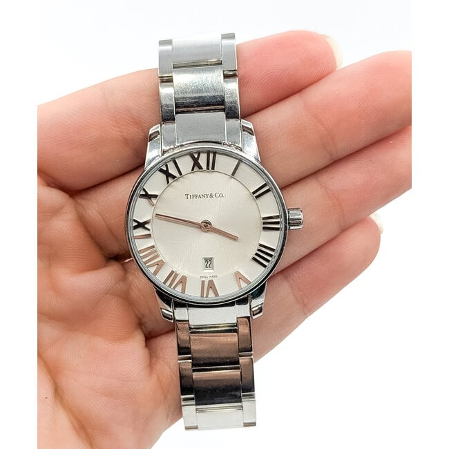 Watch Tiffany & Co. Atlas 2 Hand 34mm Stainless Steel 7" Watch Only 126046008