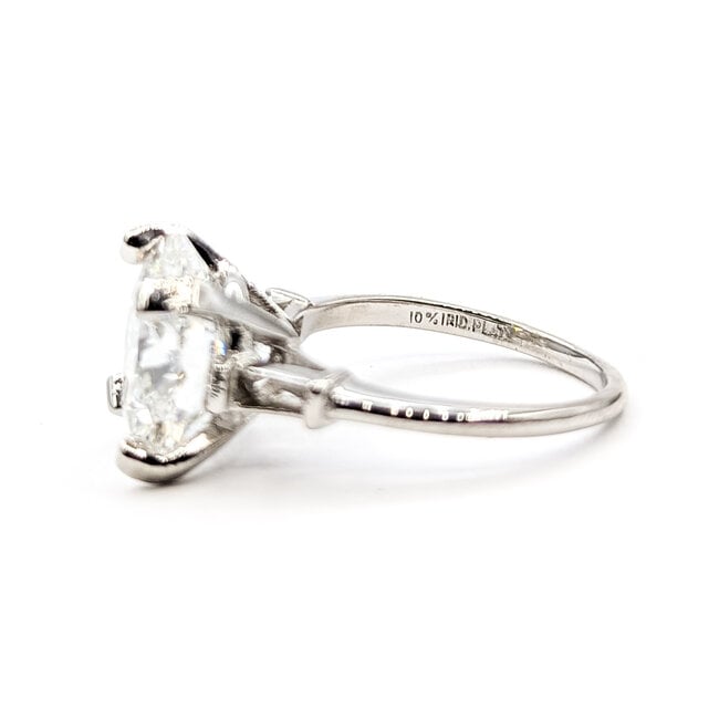 Ring 6.06ct Round Lab Grown Diamond IGI Report: 752548950 VVS2 E  .13ctw Baguette Diamonds  950pt sz6 124010178