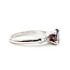 Ring Vintage .20ctw Near Colorless Diamonds 1.68ct Garnet Platinum 2.3mm Sz7.25 5.1g 125120099