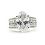 Ring Engagement Cathedral 4.58ct Oval Lab Grown Diamond IGI: 756510142 VS1 E 1.5ctw Diamonds 18kw 6mm Sz6.5 8.8g 126038040