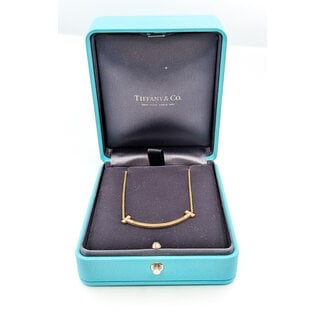 Necklace Tiffany T .19ctw Round Diamonds 18ky .8mm 16-18" 5.68g 126040100