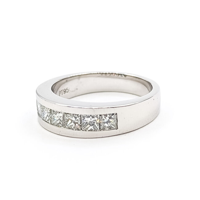 Ring Engagement 1.89ctw Princess Diamonds 950pt 6mm Sz10 14.45g 226030052