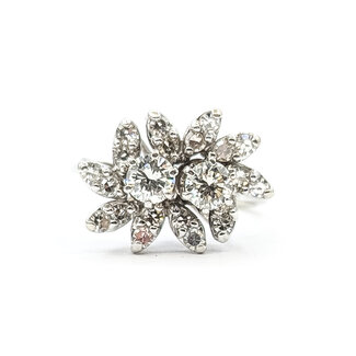 Ring Cluster 1.17ctw Round Diamonds 14kw 2mm Sz6.75 4.72g 226040009