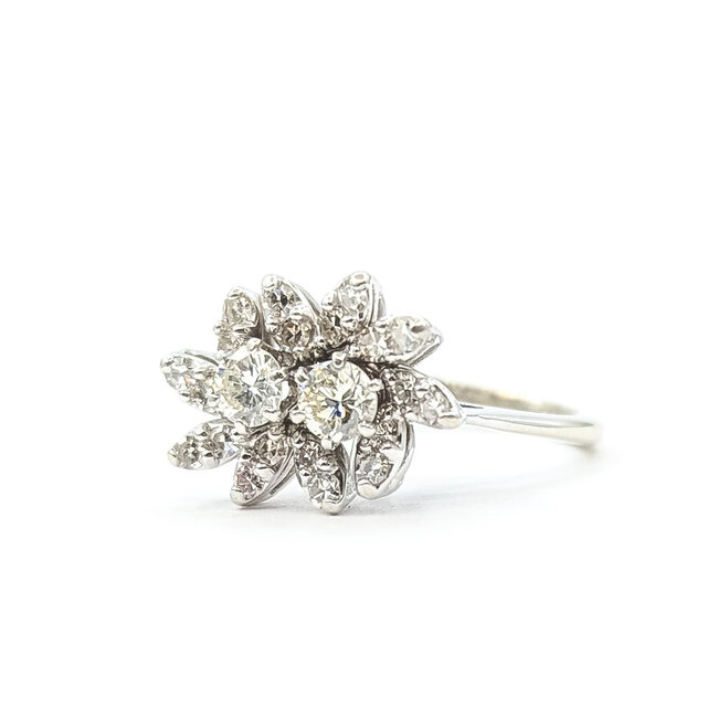 Ring Cluster 1.17ctw Round Diamonds 14kw 2mm Sz6.75 4.72g 226040009