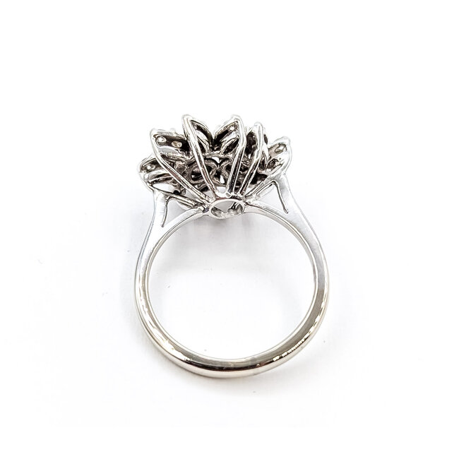 Ring Cluster 1.17ctw Round Diamonds 14kw 2mm Sz6.75 4.72g 226040009