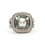 Ring David Yurman Albion Collection Cable .19ctw Round Diamonds 11x11mm Green Prasiolite 925 15x15mm Sz7 9.16g 226040003