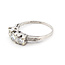 Ring 3-Stone Milgrain .82ctw Round Diamonds 900pt 1.25mm Sz6.75 226040010