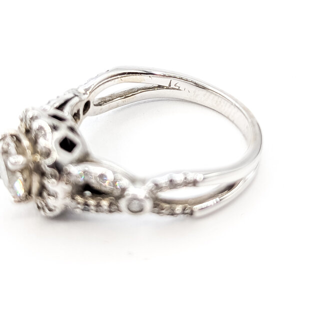 Ring Engagement Halo Twist 1.09ct Round Lab Grown Diamond .33ctw Near Colorless Diamonds 14kw 5mm Sz8 6.01g 226030054