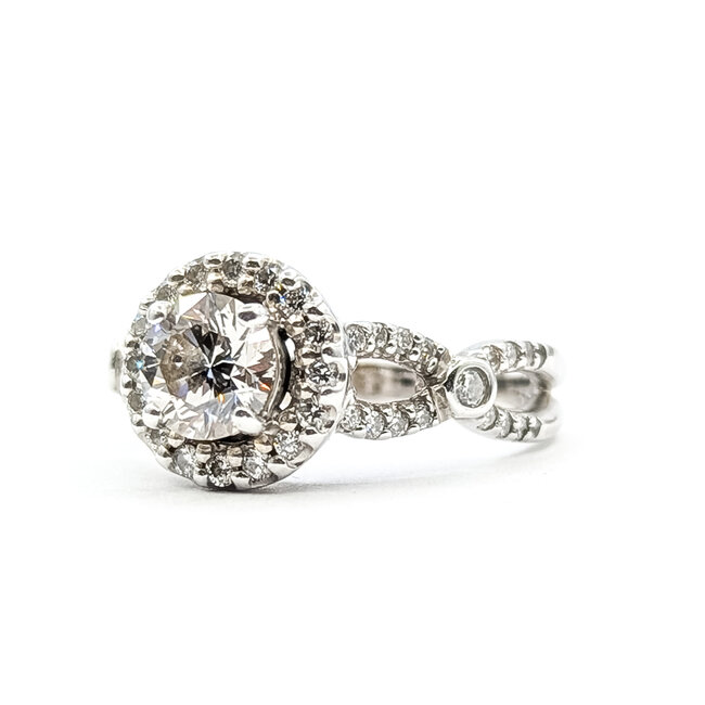 Ring Engagement Halo Twist 1.09ct Round Lab Grown Diamond .33ctw Near Colorless Diamonds 14kw 5mm Sz8 6.01g 226030054