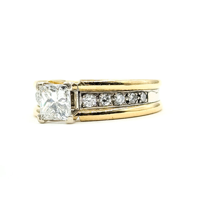 Ring Engagement 1.01ct Princess Diamond .18ctw Diamonds 18ky 6.65mm Sz7.75 14.43g 226040007