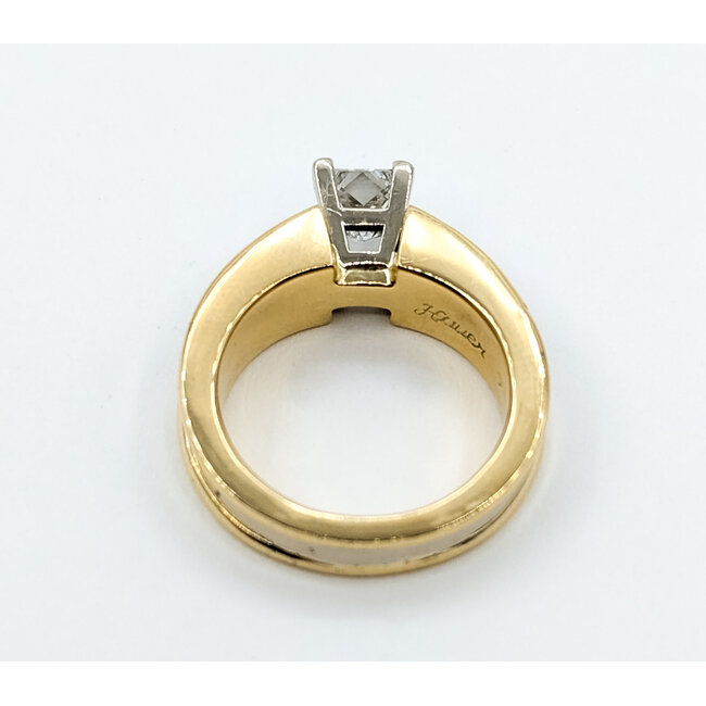 Ring Engagement 1.01ct Princess Diamond .18ctw Diamonds 18ky 6.65mm Sz7.75 14.43g 226040007