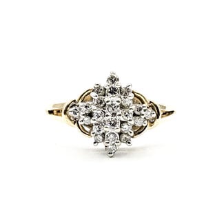 Ring Cluster .33ctw Round Diamonds 14ky 2mm Sz6.5 4.16g 226030061