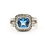 Ring David Yurman Albion Collection Cable .16ctw Round Diamonds 7x7mm Blue Topaz 925 7x7mm Sz5 6.03g 226040004