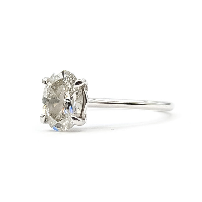 Ring Engagement Solitaire 1.41ct Oval Lab Grown Diamond 14kw 1.6mm Sz7.5 2.51g 226030053