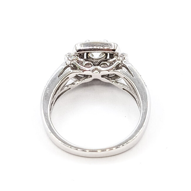 Ring Engagement Milgrain Halo .75ctw Round Diamonds 14kw 4mm Sz5 4.07g 126030086