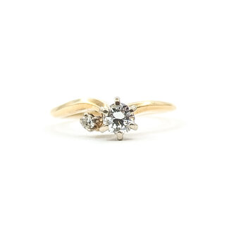 Ring Et Toi Moi .30ctw Round Diamonds 14ky 1.5mm Sz6.25 2.18g 226030062