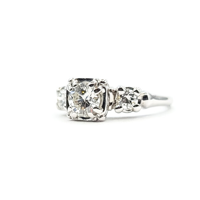 Ring Engagement 3-Stone .60ctw Round Diamonds 14kw 1.8mm Sz4.25 3.04g 226030060