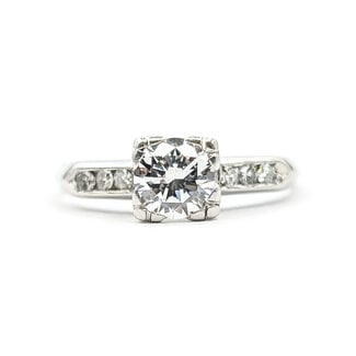 Ring Engagement .60ct Round Diamond .09ctw Near Colorless Diamonds Platinum 2mm Sz5.5 3.4g 226030059