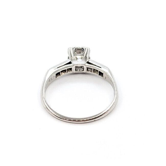 Ring Engagement .60ct Round Diamond .09ctw Near Colorless Diamonds Platinum 2mm Sz5.5 3.4g 226030059